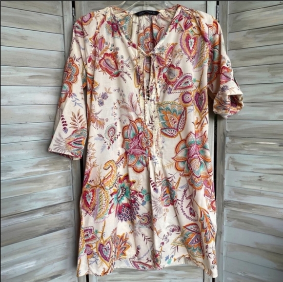 Zara Woman Floral Paisley Tunic - Picture 1 of 3
